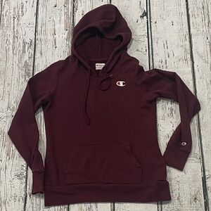Women's Champion Logo Maroon Hoodie Pullover Sweatshirt